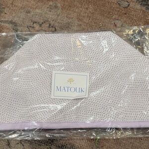 Matouk Lavender Patterned tissue box cover